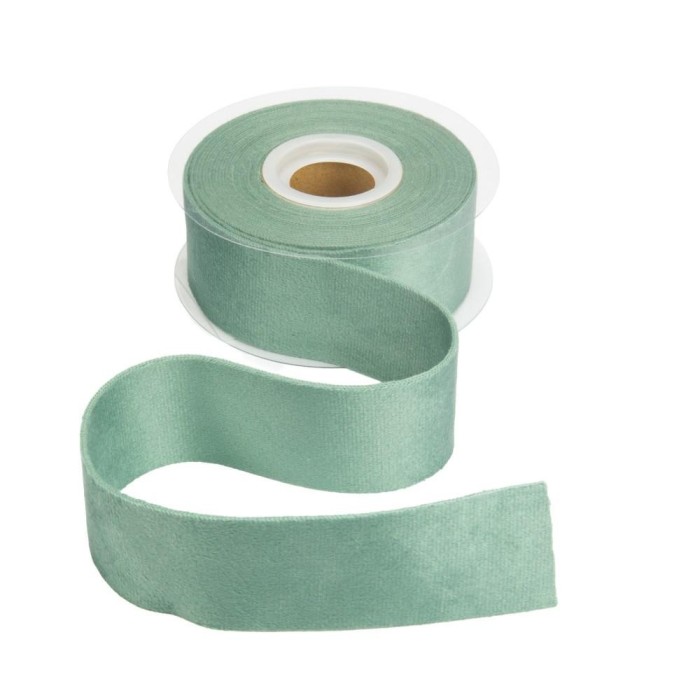 NASTRO VELLUTO DOPPIO MM40 X 7MT VERDE SALVIA